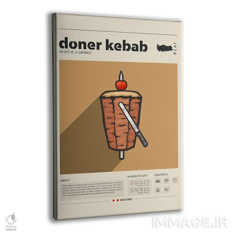تابلو مدرن کباب ترکی اثر گاستروورلد - نمای پرسپکتیو محصول