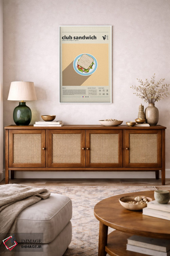 تابلو مدرن کلاب ساندویچ اثر گاستروورلد - D5W