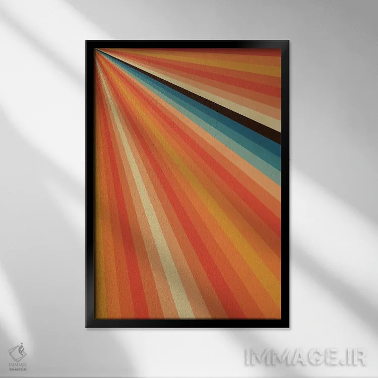 تابلو انتزاعی رترو ۵ اثر گری ویلیامز - نمای قابدار مشکی