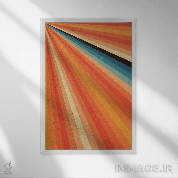 تابلو انتزاعی رترو ۵ اثر گری ویلیامز - نمای قابدار سفید