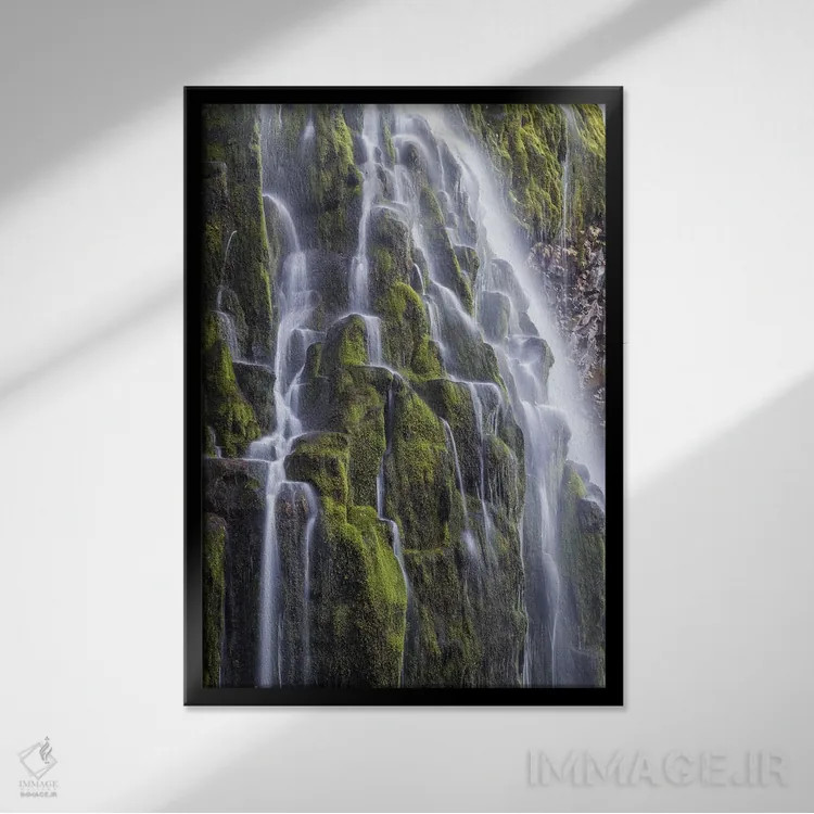 تابلو دکوراتیو Oregon, Three Sisters Wilderness Area. Lower Proxy Falls.,آ… اثر گرگ وینستون - نمای قابدار مشکی