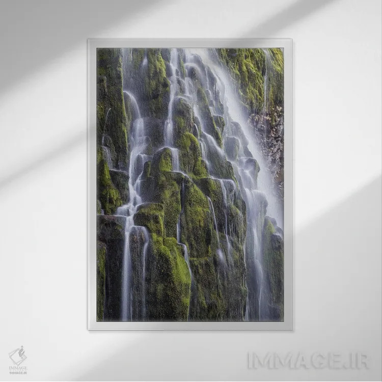 تابلو دکوراتیو Oregon, Three Sisters Wilderness Area. Lower Proxy Falls.,آ… اثر گرگ وینستون - نمای قابدار سفید
