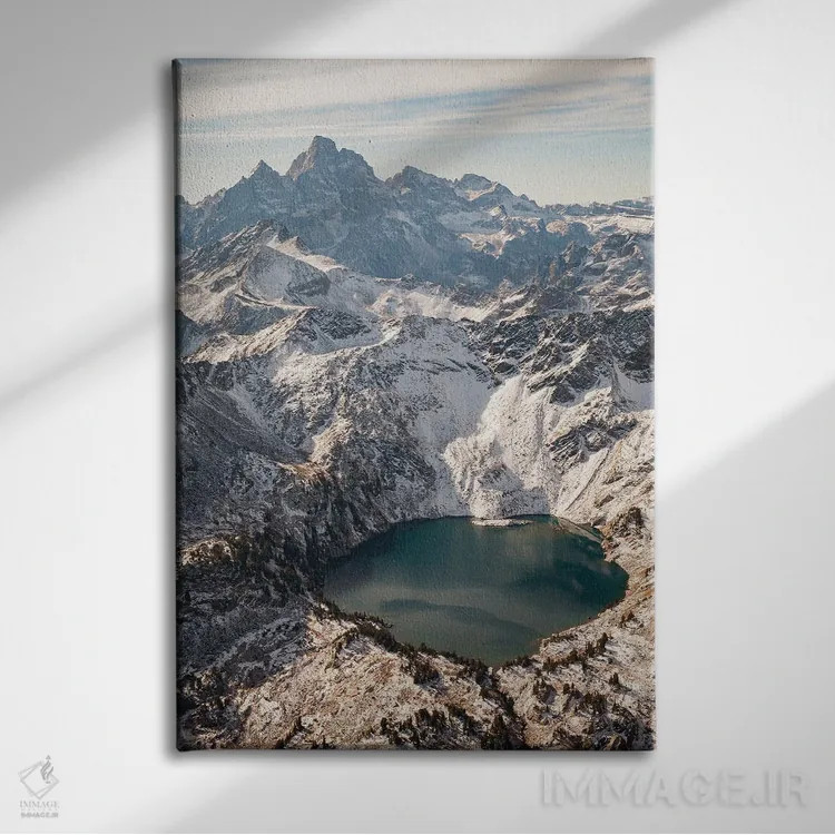 تابلو دکوراتیو Wyoming, Grand Teton National Park. Aerial Of High Mountain… اثر گرگ وینستون - نمای روبهرو روی دیوار