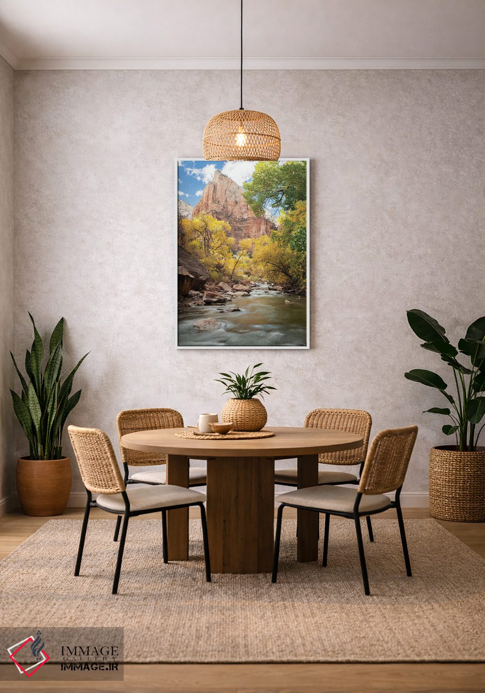 تابلو دکوراتیو Utah, Zion National Park. American Dipper. Fall Foliage Nea… اثر گرگ وینستون - D3W