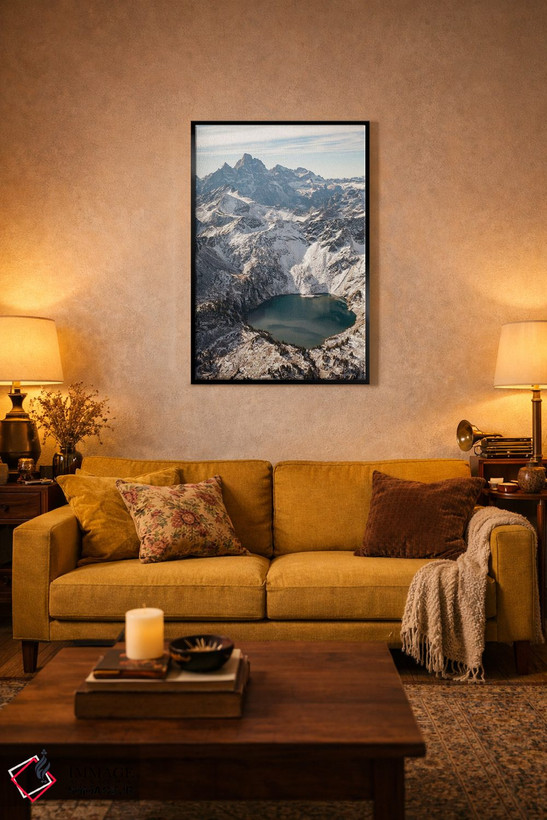 تابلو دکوراتیو Wyoming, Grand Teton National Park. Aerial Of High Mountain… اثر گرگ وینستون - D4B