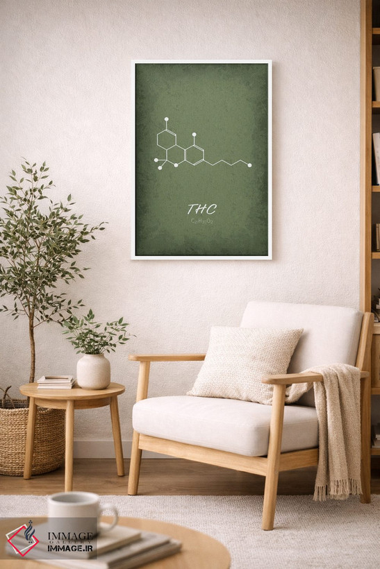 تابلو دکوراتیو مولکول THC اثر گت یور نرد آن - D6W