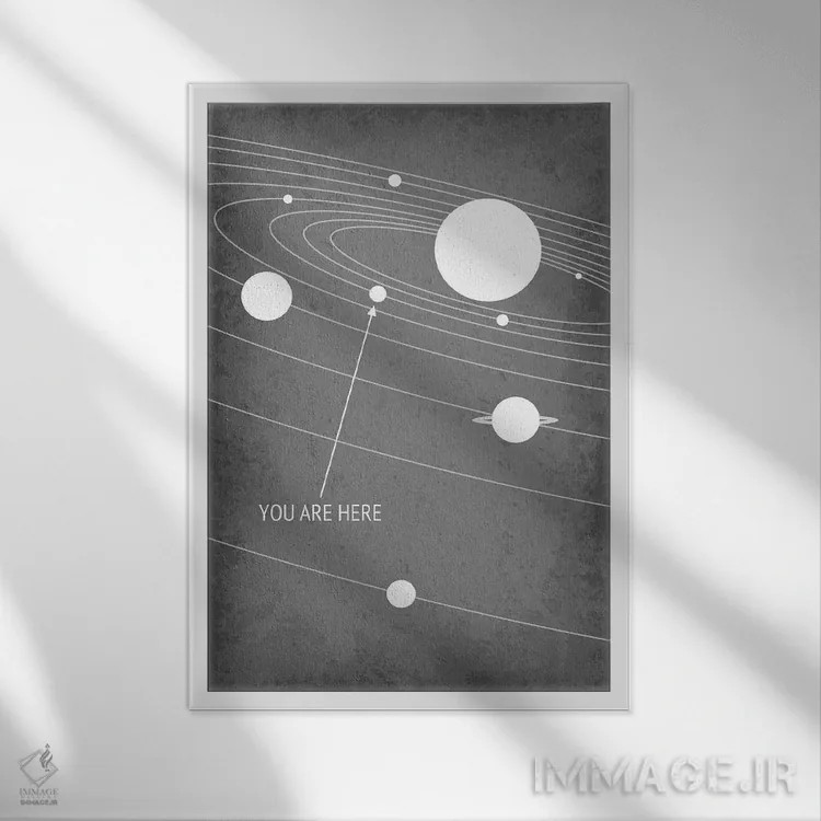 تابلو دکوراتیو شما اینجا هستید اثر گت یور نرد آن - نمای قابدار سفید