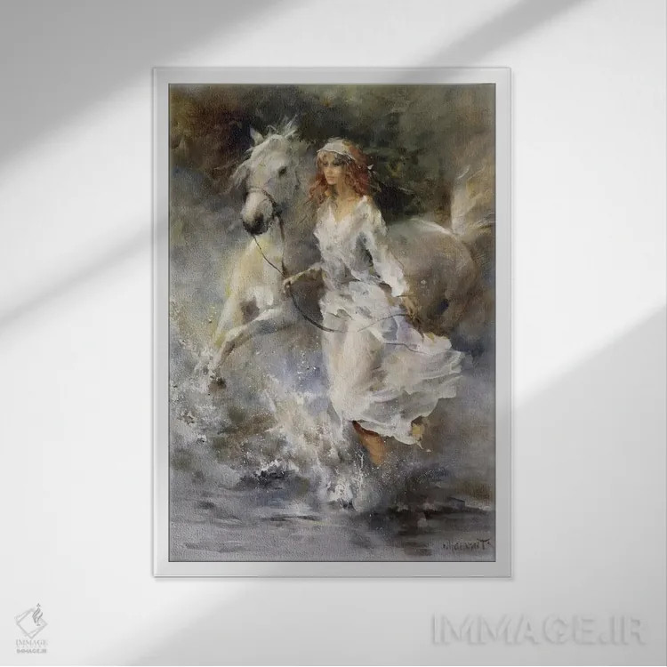 تابلو دکوراتیو نسیم خنک اثر ویلم هنراتس - نمای قابدار سفید