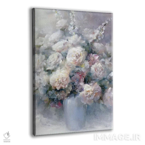 تابلو دکوراتیو دسته گل سفید اثر ویلم هنراتس - نمای پرسپکتیو محصول