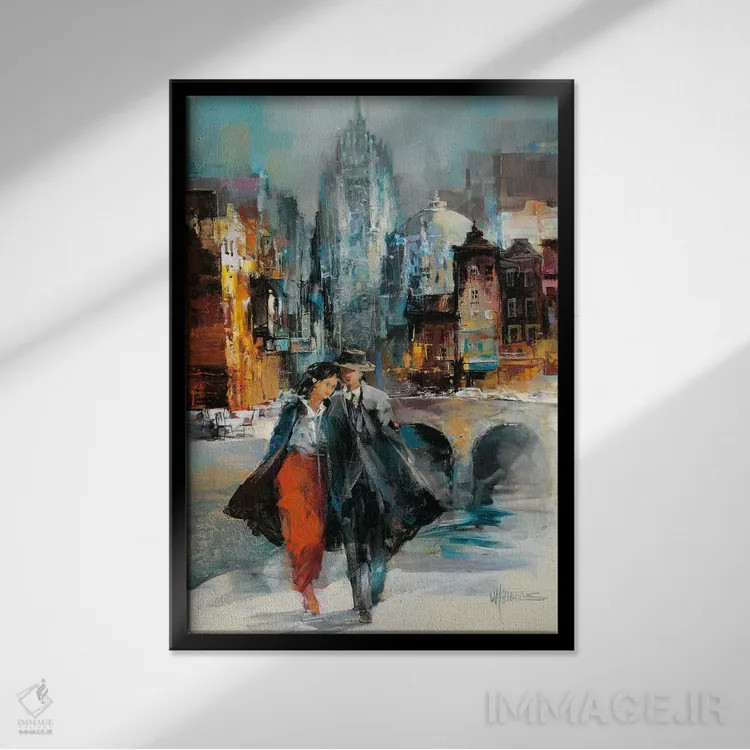 تابلو دکوراتیو رمانس ۱ اثر ویلم هنراتس - نمای قابدار مشکی
