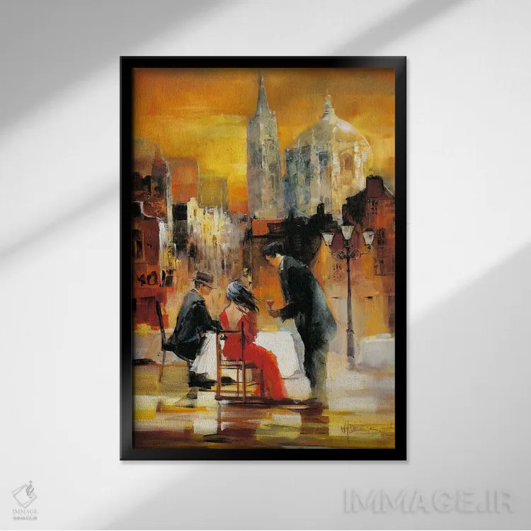 تابلو دکوراتیو رمانس ۲ اثر ویلم هنراتس - نمای قابدار مشکی