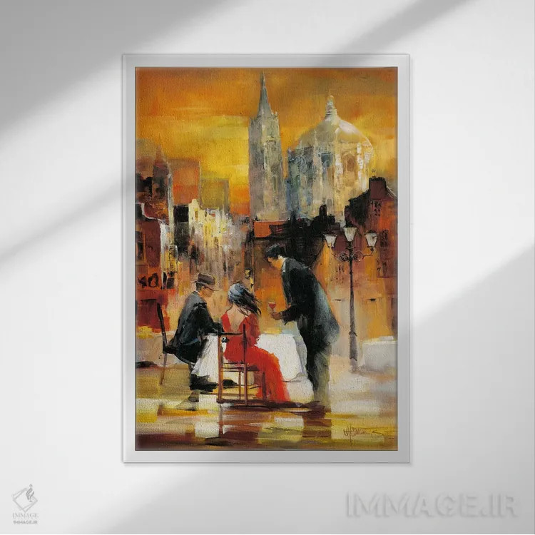 تابلو دکوراتیو رمانس ۲ اثر ویلم هنراتس - نمای قابدار سفید