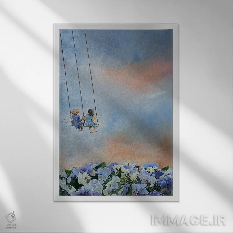 تابلو دکوراتیو بهترین دوستم ۲ اثر هانک پره بوم - نمای قابدار سفید