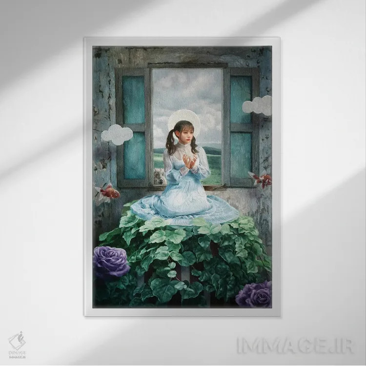 تابلو دکوراتیو اتاقی که همیشه در آن هستی اثر تاکاهیرو هیربایاشی - نمای قابدار سفید