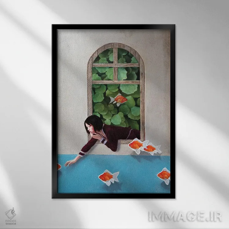 تابلو دکوراتیو وضعیت جهان اثر تاکاهیرو هیربایاشی - نمای قابدار مشکی