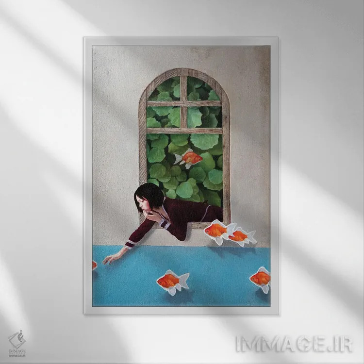 تابلو دکوراتیو وضعیت جهان اثر تاکاهیرو هیربایاشی - نمای قابدار سفید