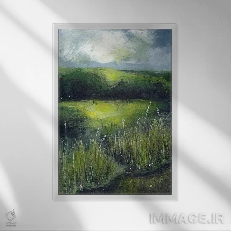 تابلو انتزاعی گوهر پنهان اثر هایدی کلاوسون - نمای قابدار سفید