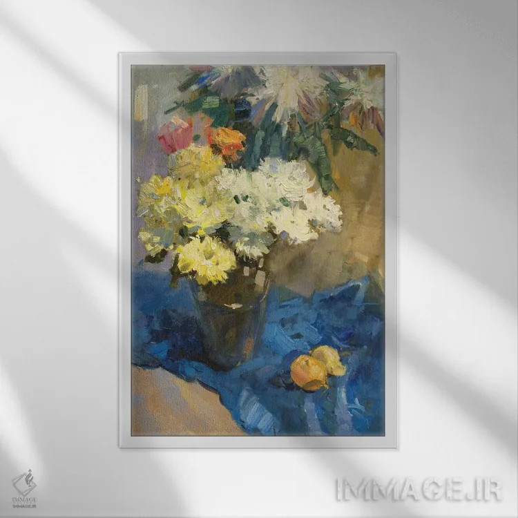 تابلو دکوراتیو داوودی II اثر کنتس آرت - نمای قابدار سفید