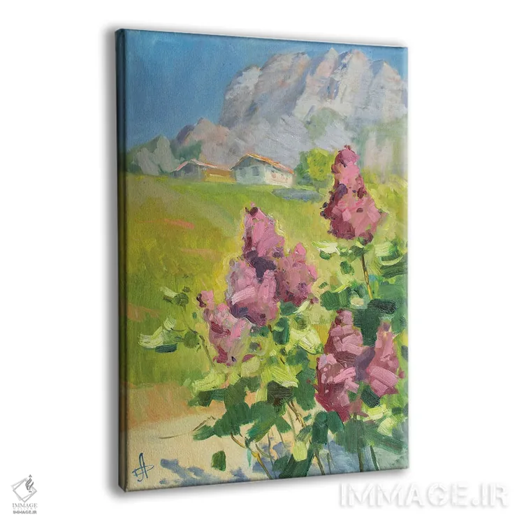 تابلو دکوراتیو یاس بنفش در کوه دیمردژی اثر کنتس آرت - نمای پرسپکتیو محصول