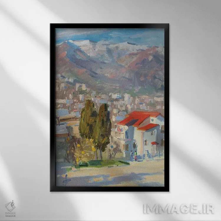 تابلو دکوراتیو یالتا در زمستان اثر کنتس آرت - نمای قابدار مشکی