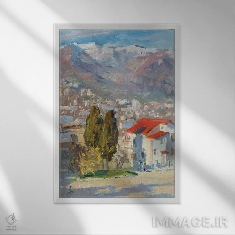 تابلو دکوراتیو یالتا در زمستان اثر کنتس آرت - نمای قابدار سفید