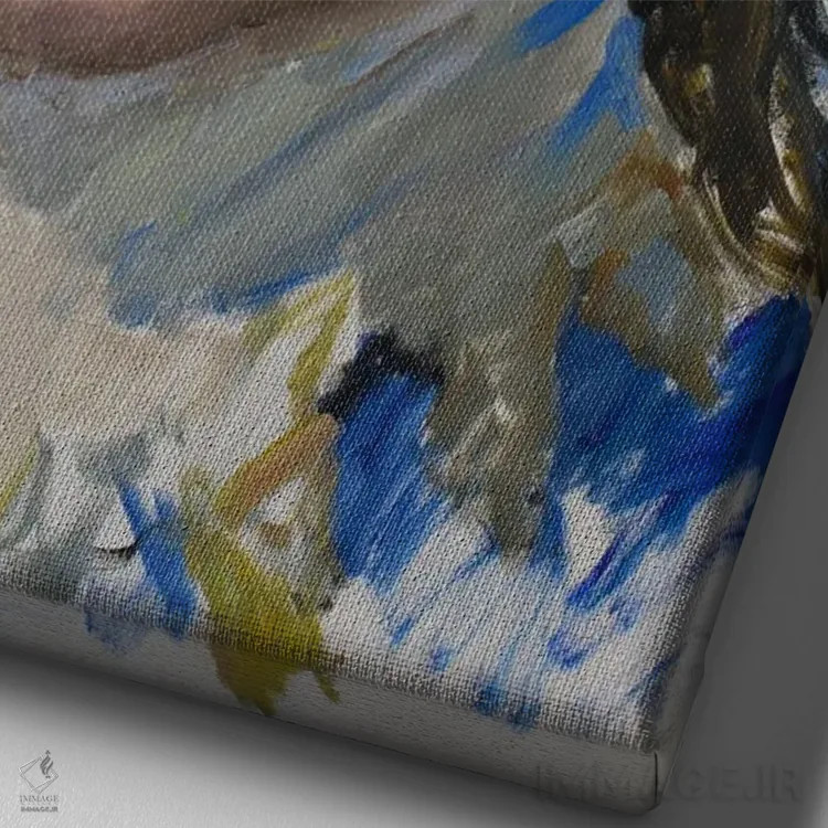 تابلو دکوراتیو The Old Masters Conceptualization,پسر با لباس آبی، بازآفرینی ب… اثر کنتس آرت - نمای نزدیک بافت بوم