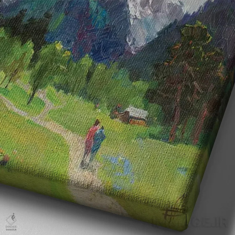 تابلو دکوراتیو آرخیز؛ آسمان اثر کنتس آرت - نمای نزدیک بافت بوم