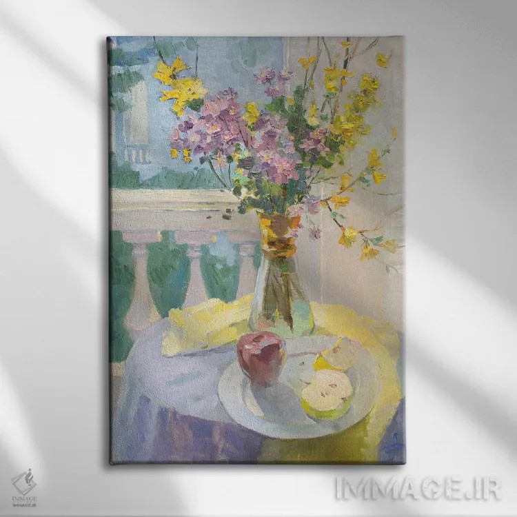 تابلو دکوراتیو نفس بهار اثر کنتس آرت - نمای روبهرو روی دیوار