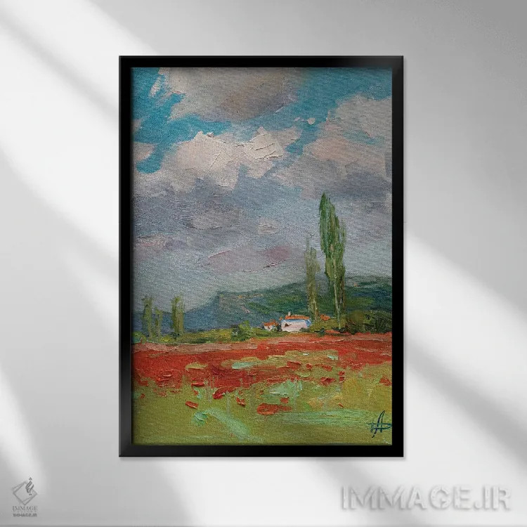 تابلو دکوراتیو در آزادی اثر کنتس آرت - نمای قابدار مشکی