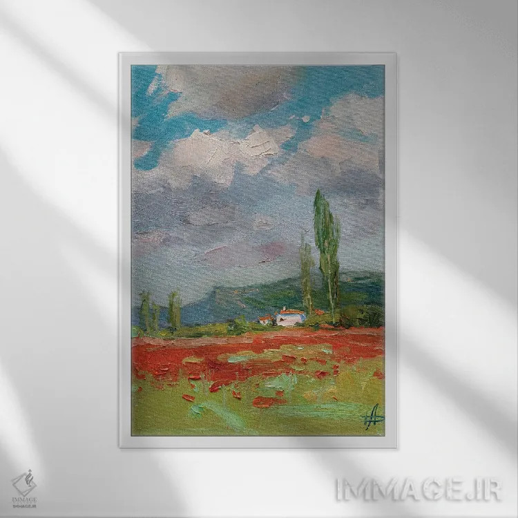 تابلو دکوراتیو در آزادی اثر کنتس آرت - نمای قابدار سفید