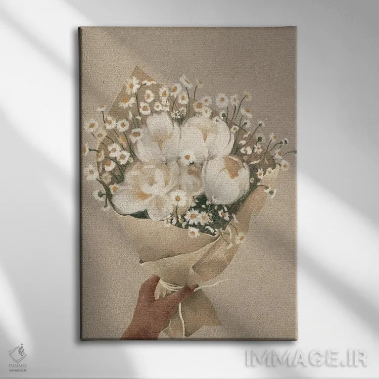 تابلو دکوراتیو دسته گل اثر هلینا اکنم - نمای روبهرو روی دیوار