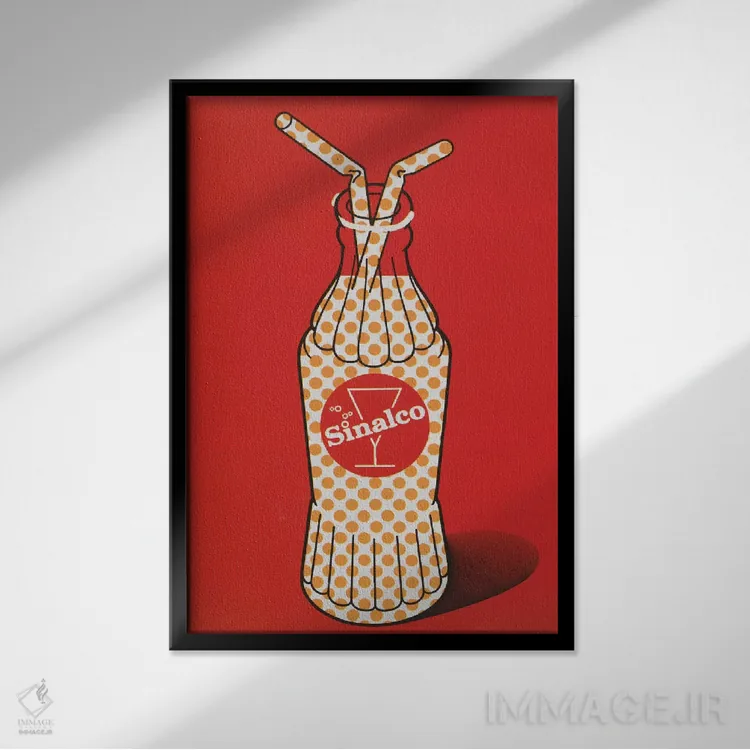 تابلو مینیمال در شیشه قرار گرفته اثر همینگوی دیزاین - نمای قابدار مشکی