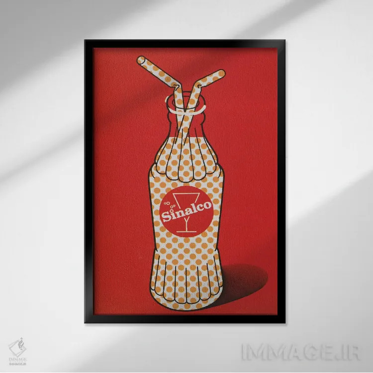 تابلو مینیمال در شیشه قرار گرفته اثر همینگوی دیزاین - نمای قابدار مشکی