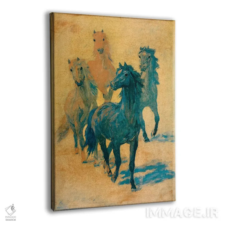 تابلو دکوراتیو چهار اسب کوچک اثر همینگوی دیزاین - نمای پرسپکتیو محصول