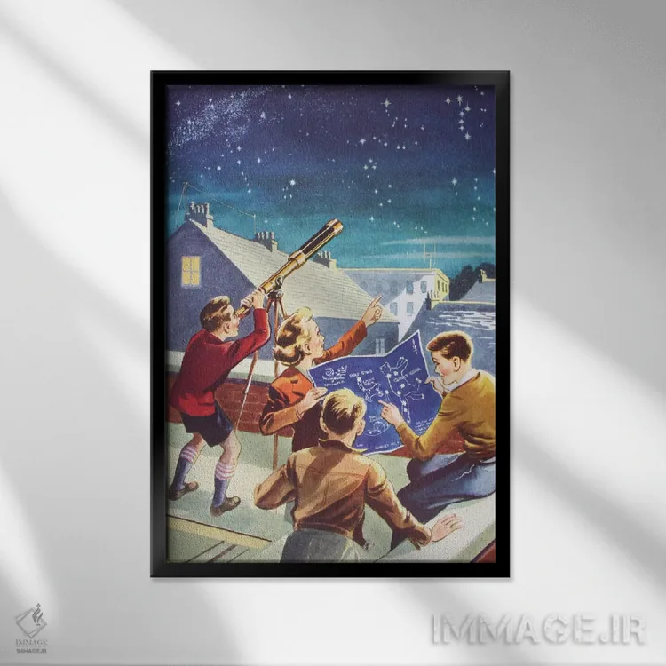 تابلو دکوراتیو به ستاره ها نگاه کن! اثر همینگوی دیزاین - نمای قابدار مشکی