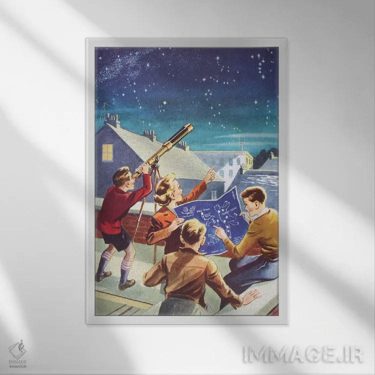 تابلو دکوراتیو به ستاره ها نگاه کن! اثر همینگوی دیزاین - نمای قابدار سفید