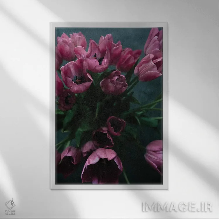 تابلو دکوراتیو دسته گل تزئینی ۱ اثر سباستین هیلگتاگ - نمای قابدار سفید