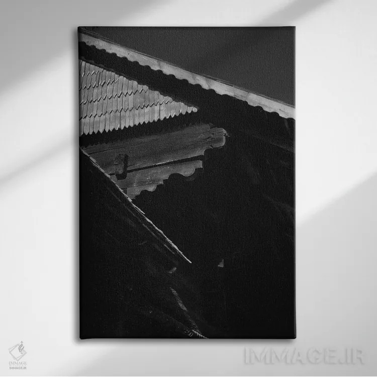 تابلو دکوراتیو جزئیات نزدیک در سیاه و سفید اثر سباستین هیلگتاگ - نمای روبهرو روی دیوار