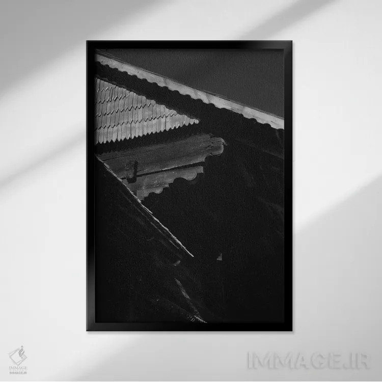تابلو دکوراتیو جزئیات نزدیک در سیاه و سفید اثر سباستین هیلگتاگ - نمای قابدار مشکی
