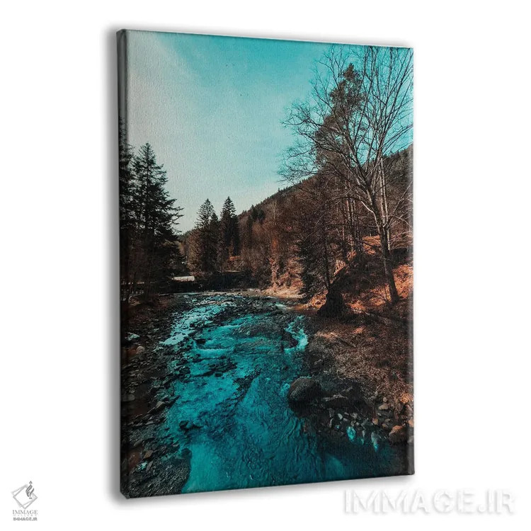 تابلو دکوراتیو رودخانه رویایی میان جنگل اثر سباستین هیلگتاگ - نمای پرسپکتیو محصول