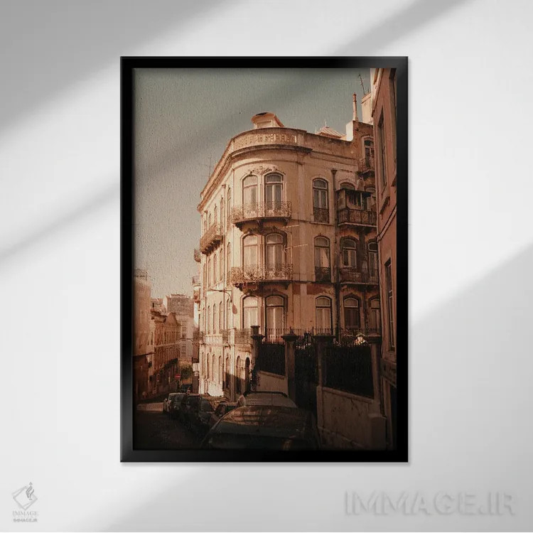 تابلو دکوراتیو درخشش جادویی خیابان اثر سباستین هیلگتاگ - نمای قابدار مشکی