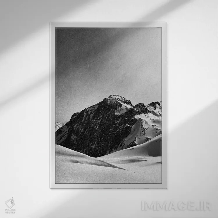 تابلو دکوراتیو کوهستان ها ۳ اثر سباستین هیلگتاگ - نمای قابدار سفید