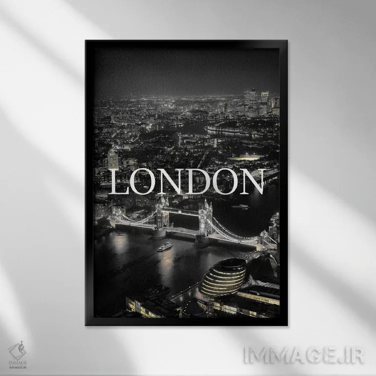 تابلو دکوراتیو لندن اثر هدر گری - نمای قابدار مشکی