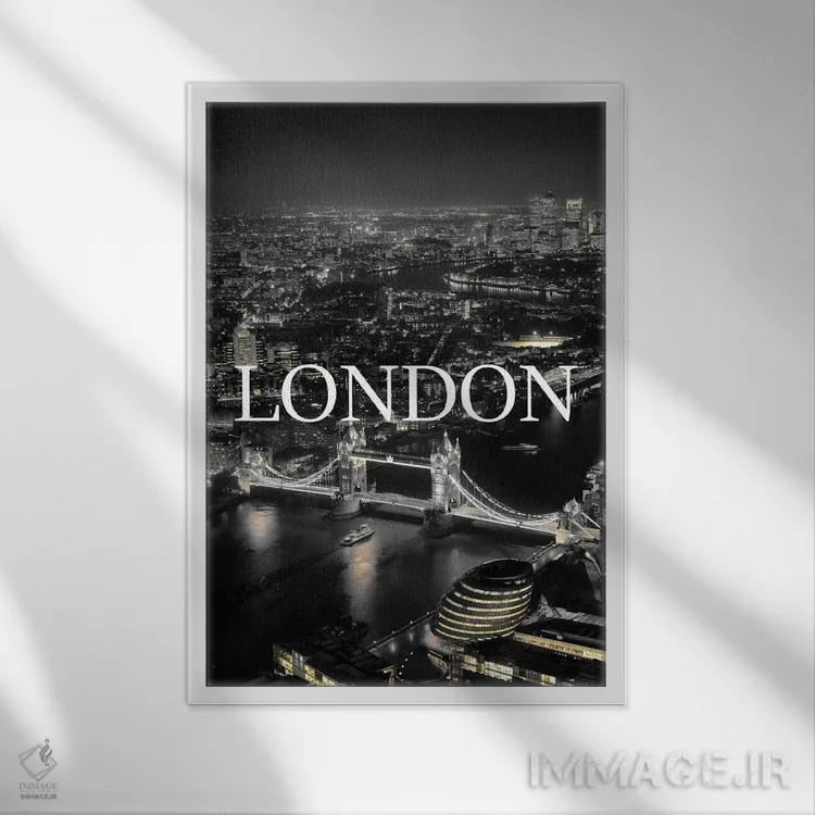 تابلو دکوراتیو لندن اثر هدر گری - نمای قابدار سفید