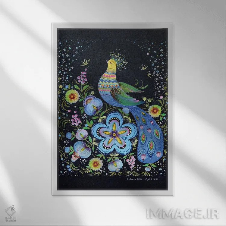 تابلو دکوراتیو ملودی بهاری آلپ اثر هالینا کولگا - نمای قابدار سفید