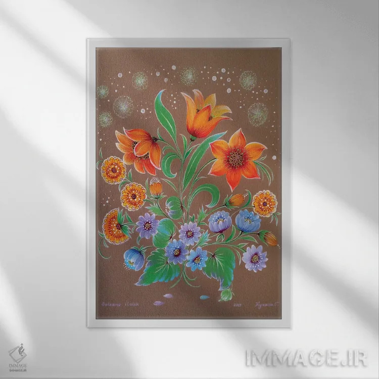 تابلو دکوراتیو من سوسن تو هستم اثر هالینا کولگا - نمای قابدار سفید