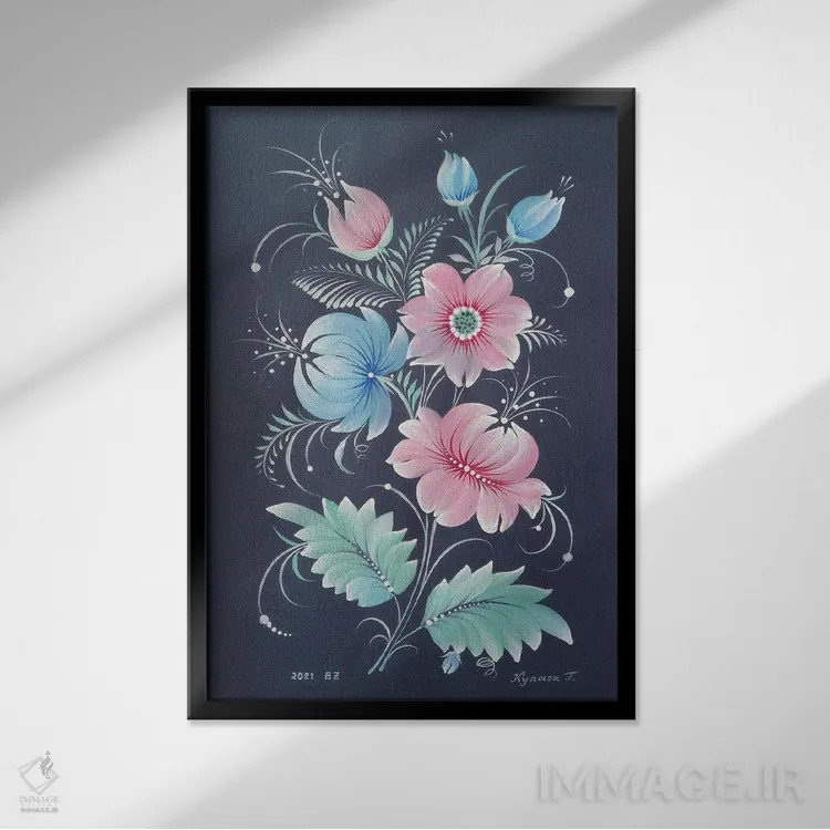تابلو دکوراتیو نور شب اثر هالینا کولگا - نمای قابدار مشکی