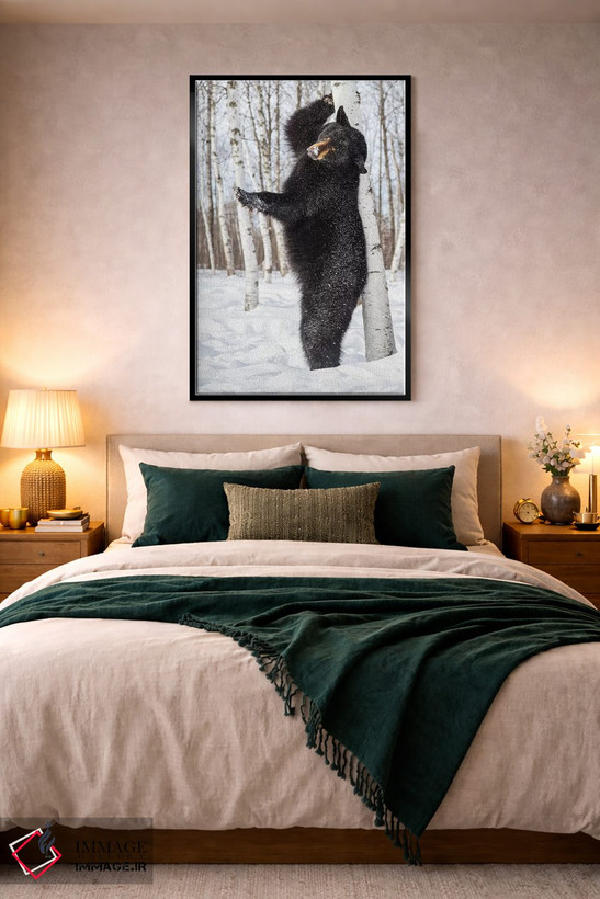 تابلو دکوراتیو Minnesota, Sandstone, Black Bear Scratching an Itch,آمریکا… اثر هولیس لونی - D4B