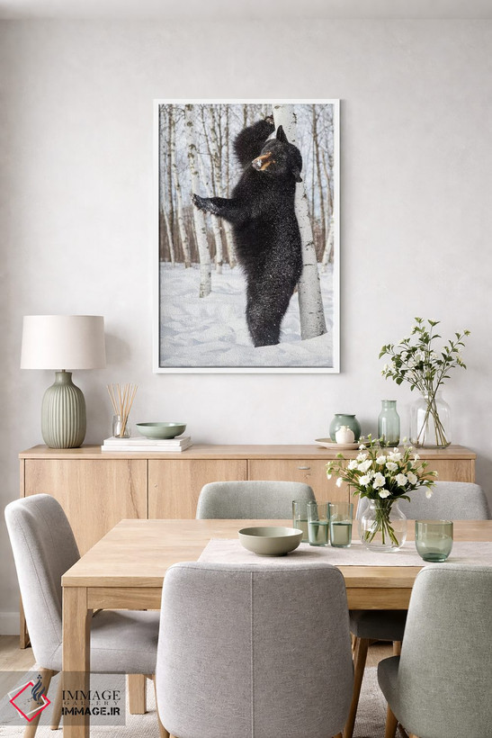 تابلو دکوراتیو Minnesota, Sandstone, Black Bear Scratching an Itch,آمریکا… اثر هولیس لونی - D6W