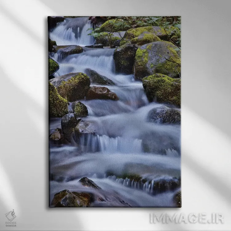 تابلو دکوراتیو Oregon, Columbia River Gorge, Water Cascading over Rocks at… اثر هولیس لونی - نمای روبهرو روی دیوار
